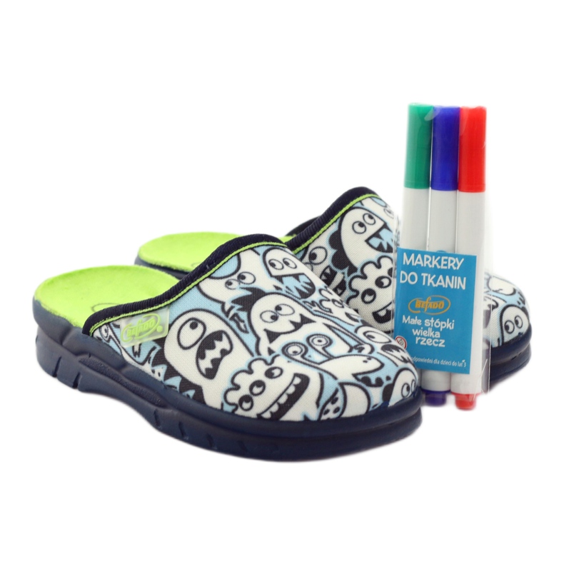 Scarpe per bambini Befado pantofole da colorare bianca blu navy blu 5