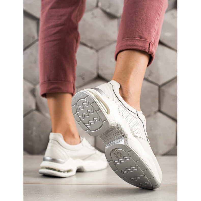 Goodin Sneakers in pelle traforata bianco 2