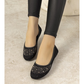 Ballerine in pizzo rosa con zirconi East Side nero 1