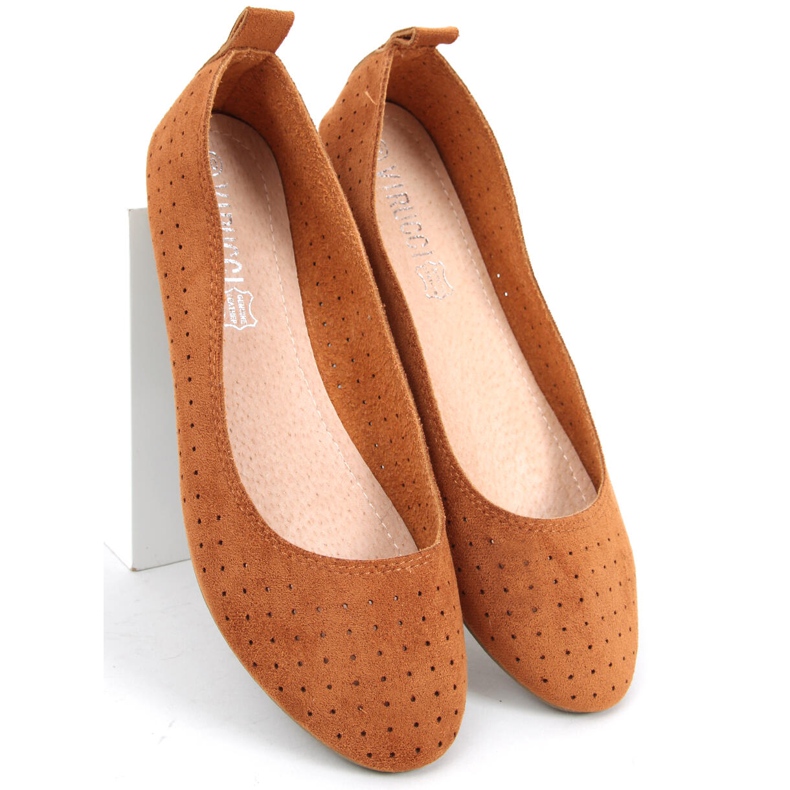 Ballerine traforate Amela Camel marrone 2