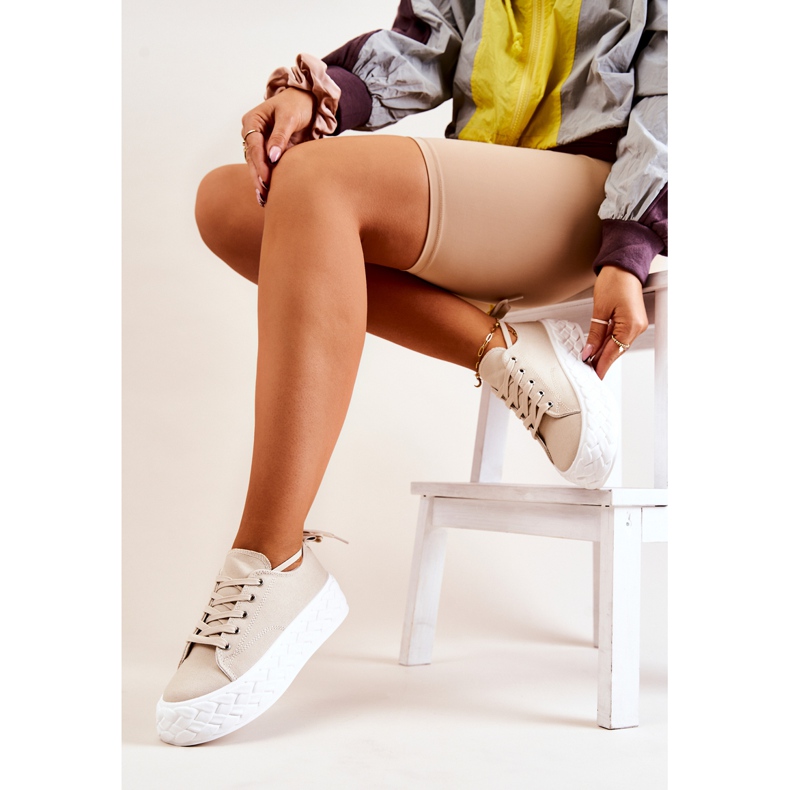 PS1 Sneakers Su Una Piattaforma Massiccia Suzane Beige Chiaro 1