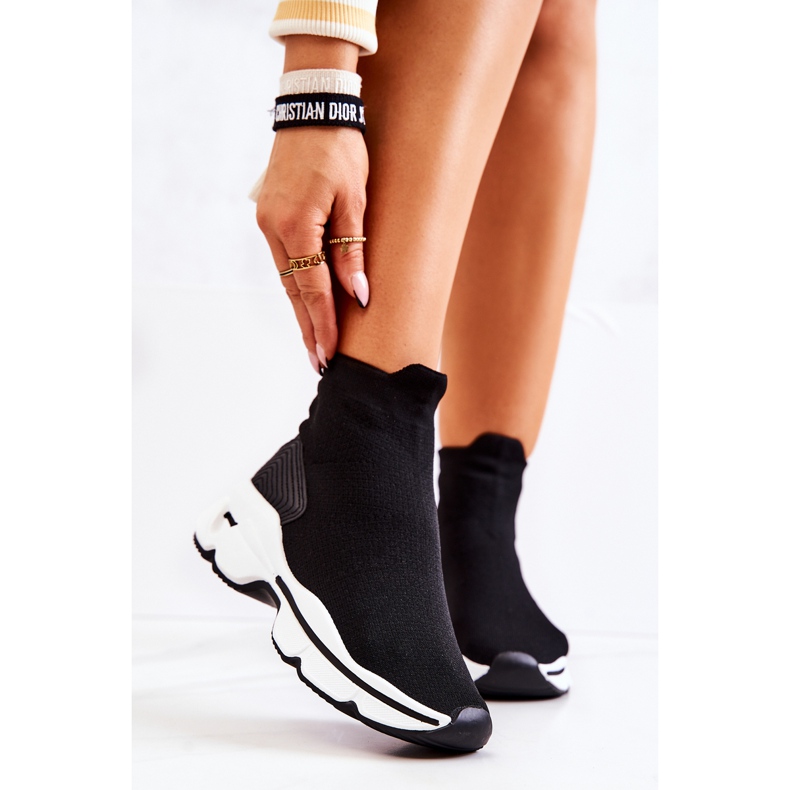 PS1 Scarpe sportive nere a calzino alto Bailee nero 2