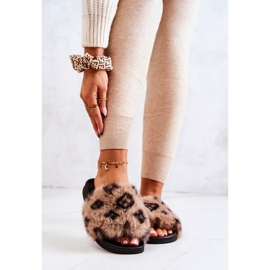 PM1 Ciabatte Con Pelliccia, Gomma Leopard Marrone Noelle beige 2