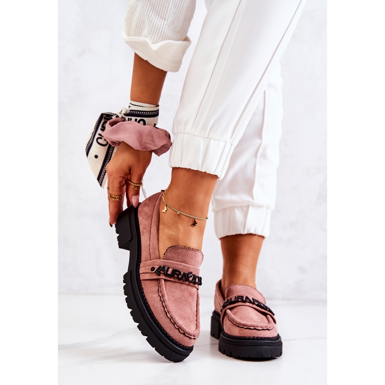 PL5 Mocassini in camoscio Lettere La.Fi Dirty Pink Jenefer rosa 2