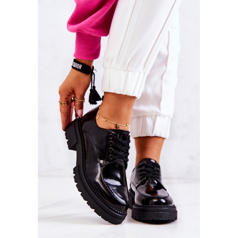 PL5 Scarpe stringate laccate La.Fi Black Joselin nero 2