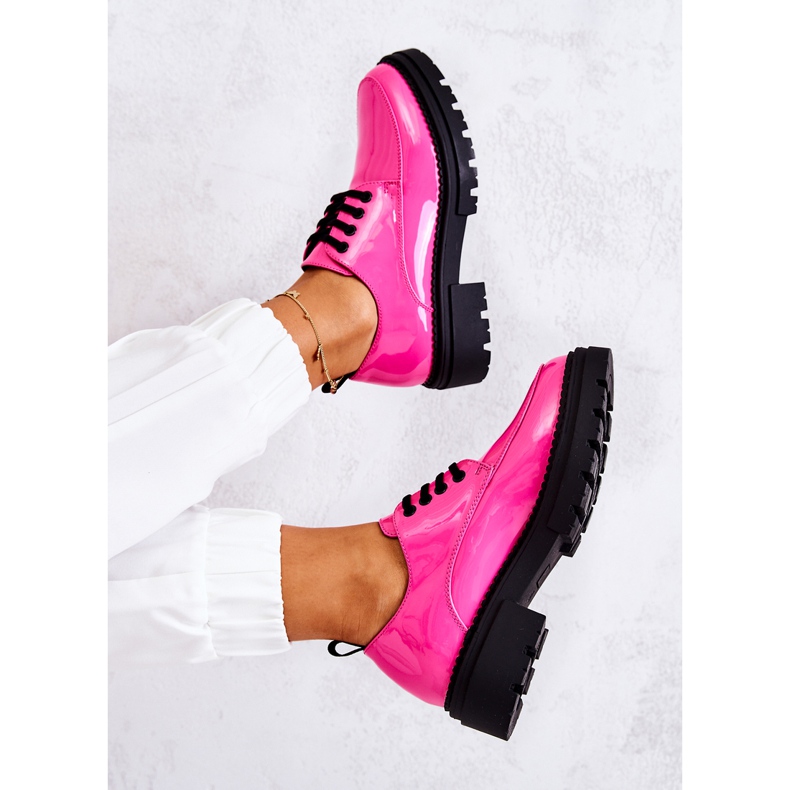 PL5 Scarpe stringate laccate La.Fi Black Joselin rosa 1