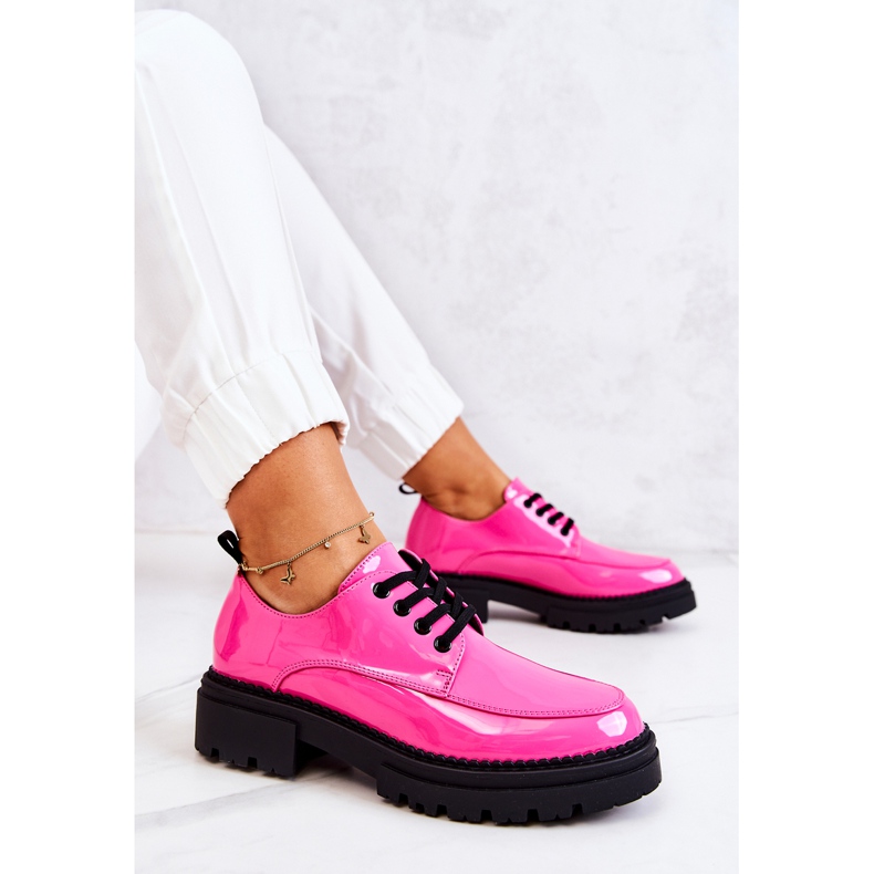 PL5 Scarpe stringate laccate La.Fi Black Joselin rosa 2