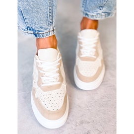 Sneakers trapuntate da donna Disa Beige 1