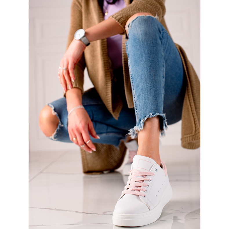 Ideal Shoes Sneakers bianche classiche bianca 1