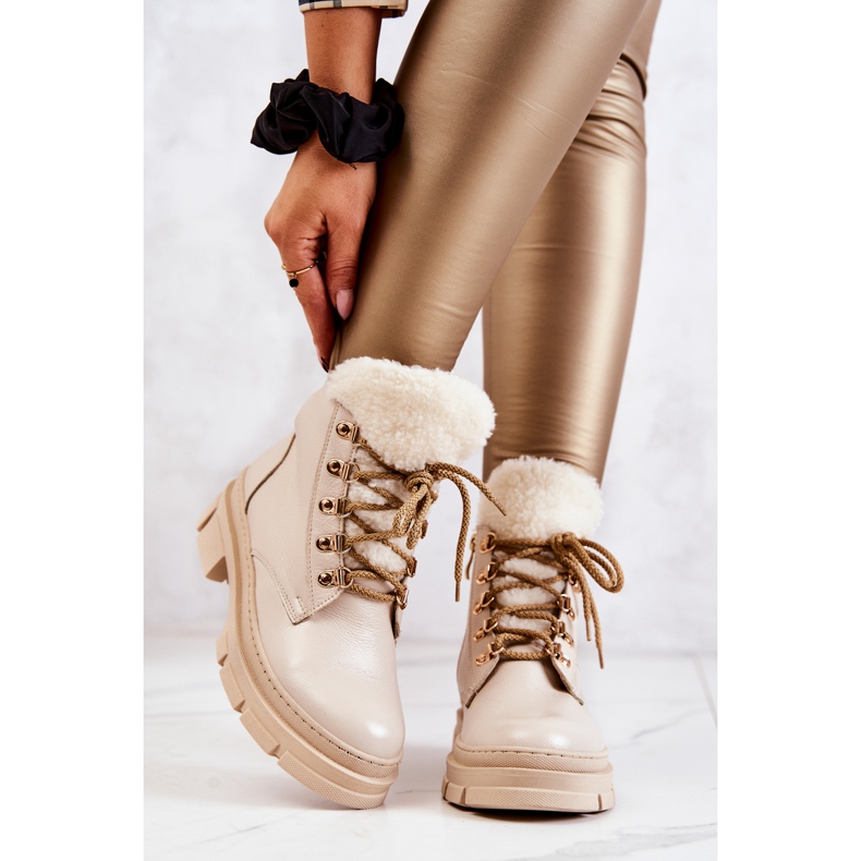 PF1 Stivali caldi in pelle Stivali Molissa beige 2