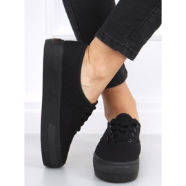 Sneakers con suola alta Donau All Black nero 1