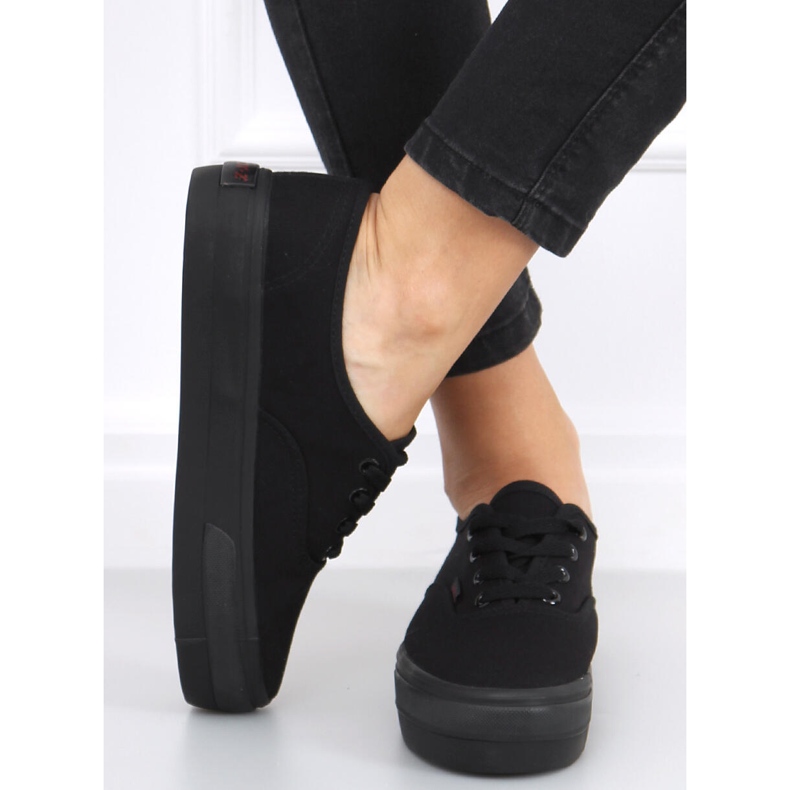 Sneakers con suola alta Donau All Black nero 1