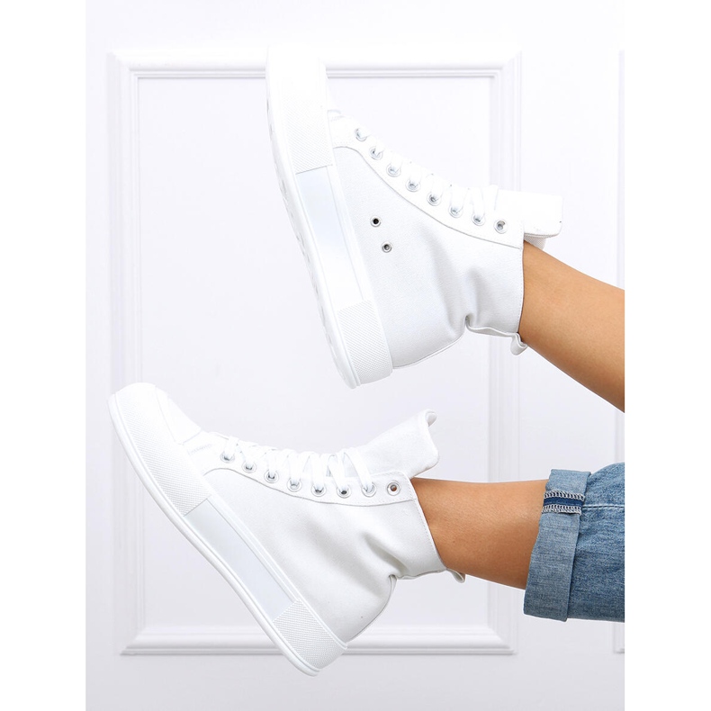 Kenya Sneakers alla caviglia in tela bianca bianco 2