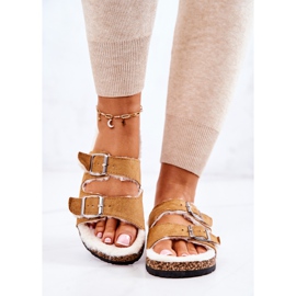 FC2 Ciabatte in pelle scamosciata Camel Adeline beige 2
