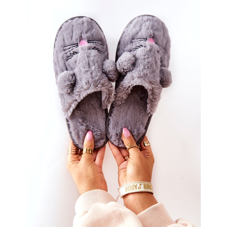 PE1 Pantofole Morbide Mouse Con Orecchie Luise Grigie grigio 1