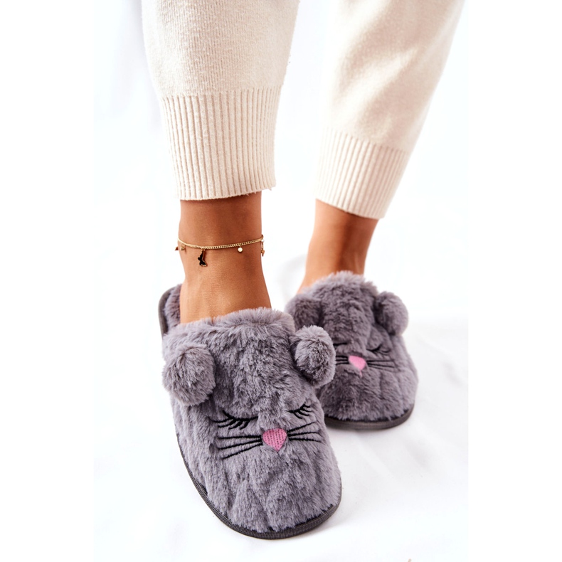 PE1 Pantofole Morbide Mouse Con Orecchie Luise Grigie grigio 3