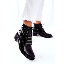 D&A Stivaletti Classici da Donna Laccati Neri Riflessi nero 3