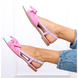 Ballerine con tacco aperto Candy Color rosa 1
