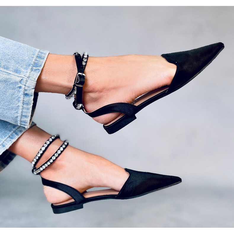 Eleganti ballerine con pietre Dust Black nero 1