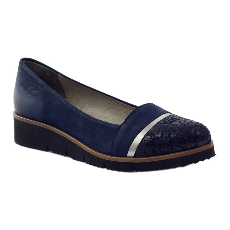 Edeo Pompe blu navy in pelle da donna 2325 1