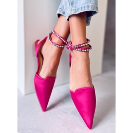 Eleganti ballerine con pietre Dust Fucsia rosa 1