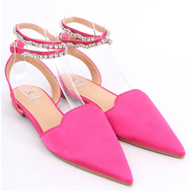 Eleganti ballerine con pietre Dust Fucsia rosa 2