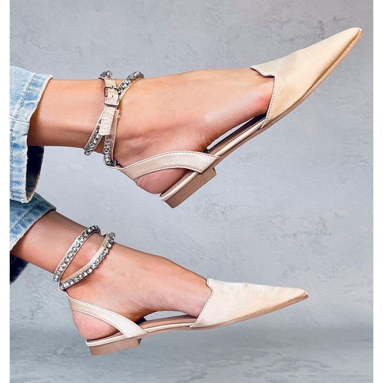Eleganti ballerine con pietre Dust Champagne beige 1