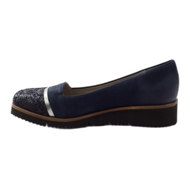 Edeo Pompe blu navy in pelle da donna 2325 2