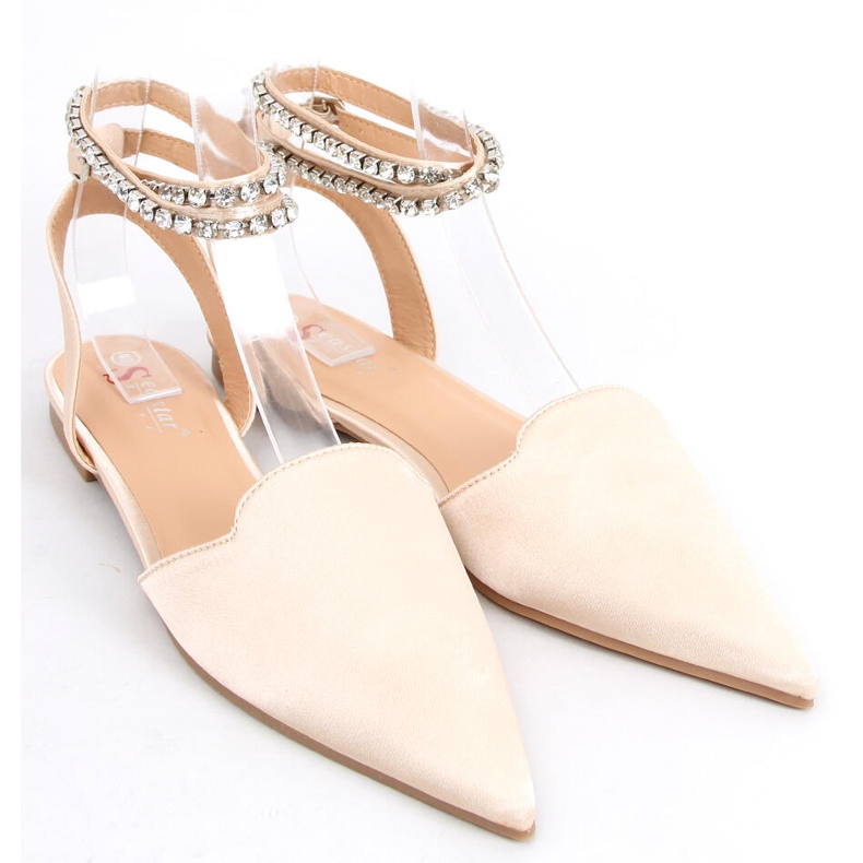 Eleganti ballerine con pietre Dust Champagne beige 2
