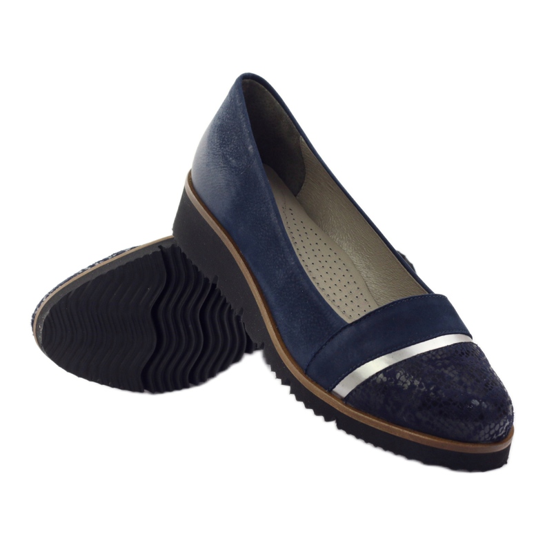 Edeo Pompe blu navy in pelle da donna 2325 3
