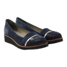 Edeo Pompe blu navy in pelle da donna 2325 4