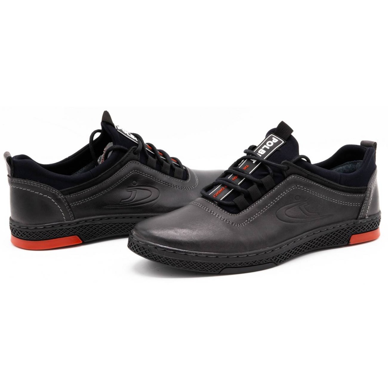 Polbut Scarpe casual in pelle da uomo K24, grigie grigio 4