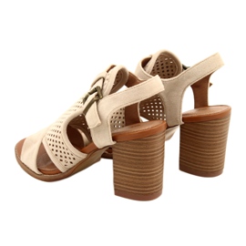 Evento Beige Openwork Women's Event Sandals 21SD35-3581 2