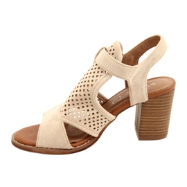Evento Beige Openwork Women's Event Sandals 21SD35-3581 1