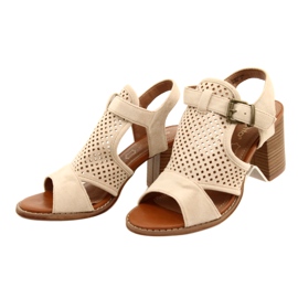 Evento Beige Openwork Women's Event Sandals 21SD35-3581 4