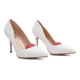 Tacco laccato bianco con viso Sonia bianca 1