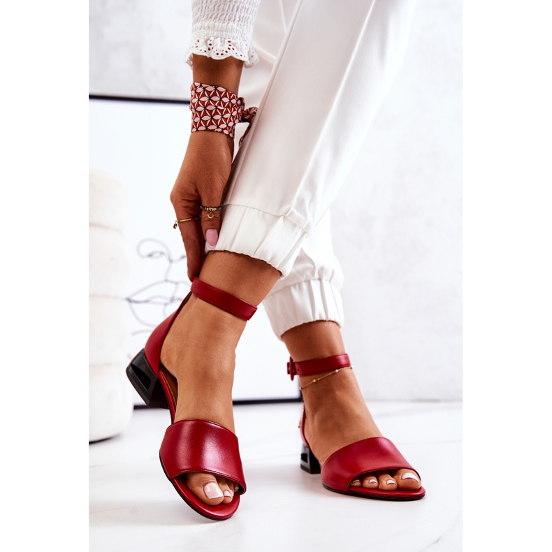 Sandali In Pelle Con Tacco Alto Laura Messi 2143 Rosso 2