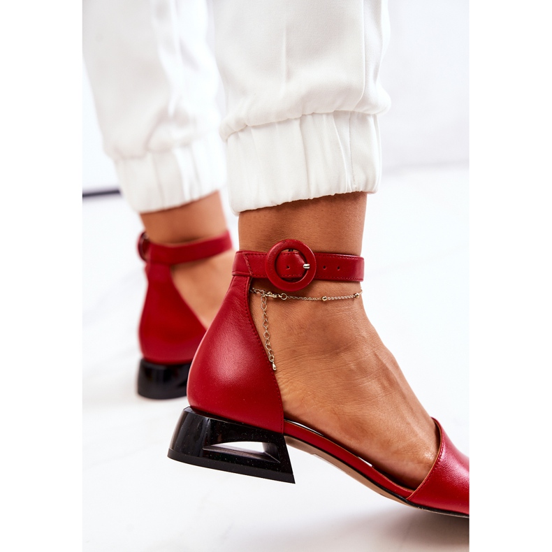 Sandali In Pelle Con Tacco Alto Laura Messi 2143 Rosso 1