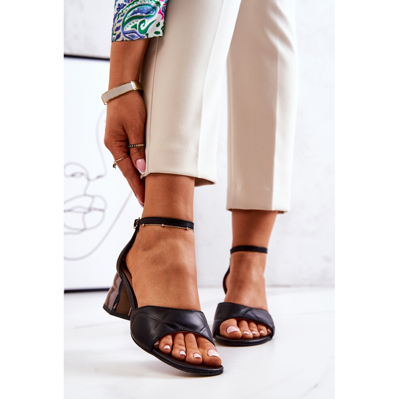 Lewski Shoes Sandali In Pelle Su Un Bar Lewski 3027 Nero 2
