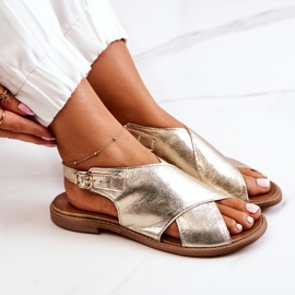 Lewski Shoes Sandali in pelle Lewski 3019 Golden d'oro 1