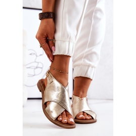 Lewski Shoes Sandali in pelle Lewski 3019 Golden d'oro 2