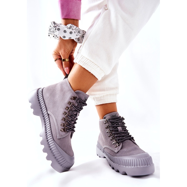 Stivali in pelle Big Star II274365 Grigio 4