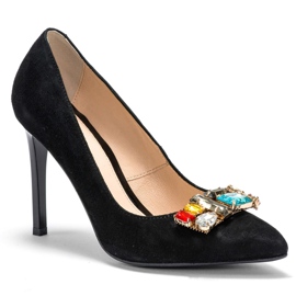 Marco Shoes 1057P borchie nere con pietre grandi nero 2