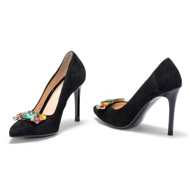 Marco Shoes 1057P borchie nere con pietre grandi nero 1