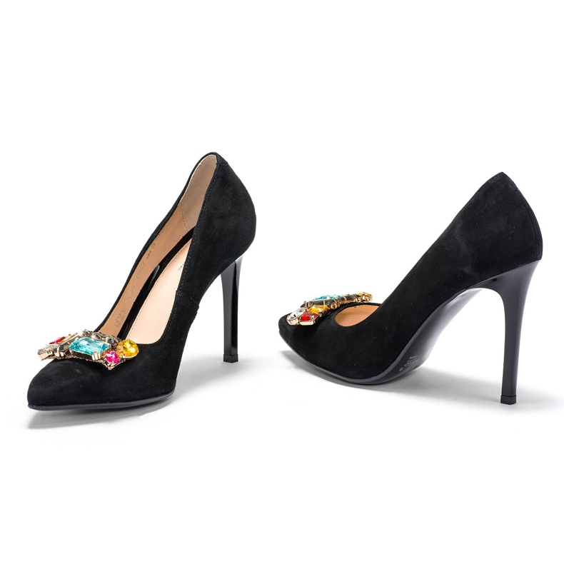 Marco Shoes 1057P borchie nere con pietre grandi nero 1