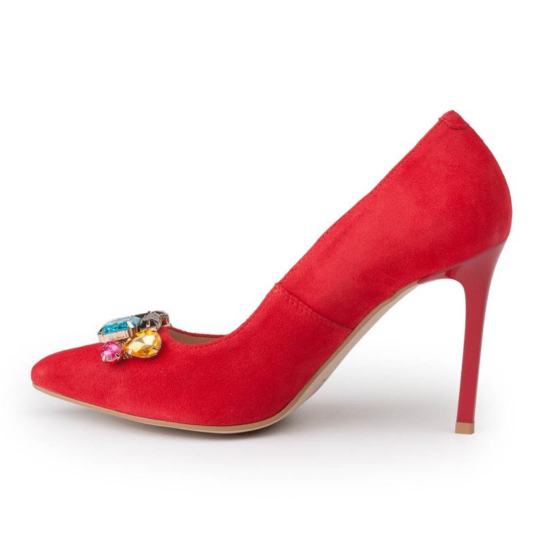 Marco Shoes 1057P borchie rosse con pietre grandi rosso 2