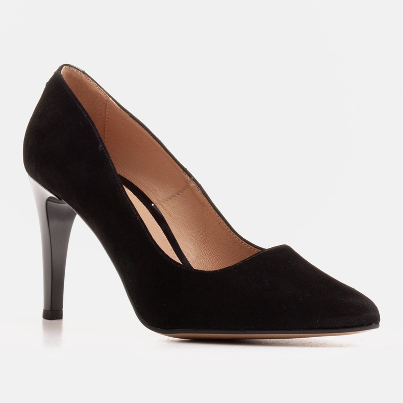 Marco Shoes Eleganti tacchi alti neri realizzati in pelle scamosciata naturale nero 1