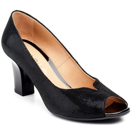 Marco Shoes Décolleté nere 316P con pratico taglio sul davanti nero 1