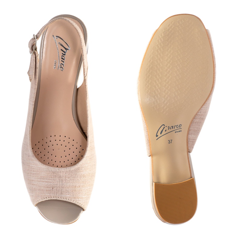 Marco Shoes Sandali beige 0891P con plaid argento 1