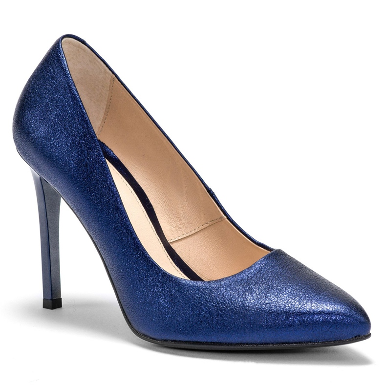 Marco Shoes Stiletto blu navy con tacco alto in vera pelle 2